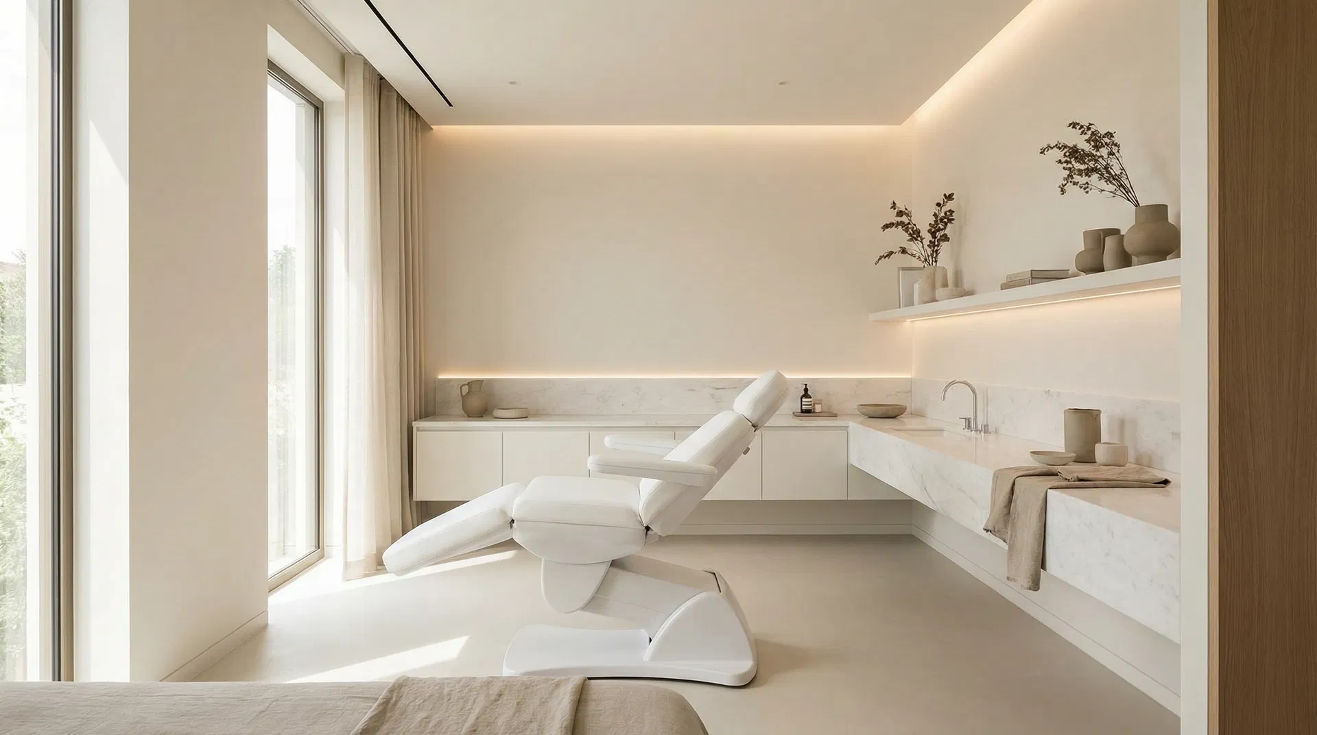 Modern aesthetic clinic interior showcasing professional treatment environment